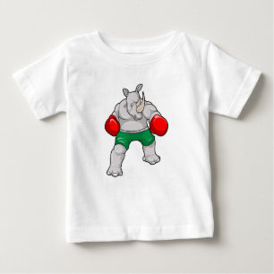 Rhino at Boxing with Boxing gloves Baby T-Shirt