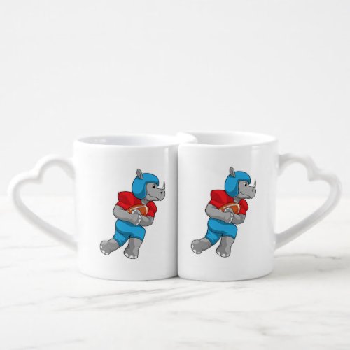 Rhino at Football Sports Coffee Mug Set