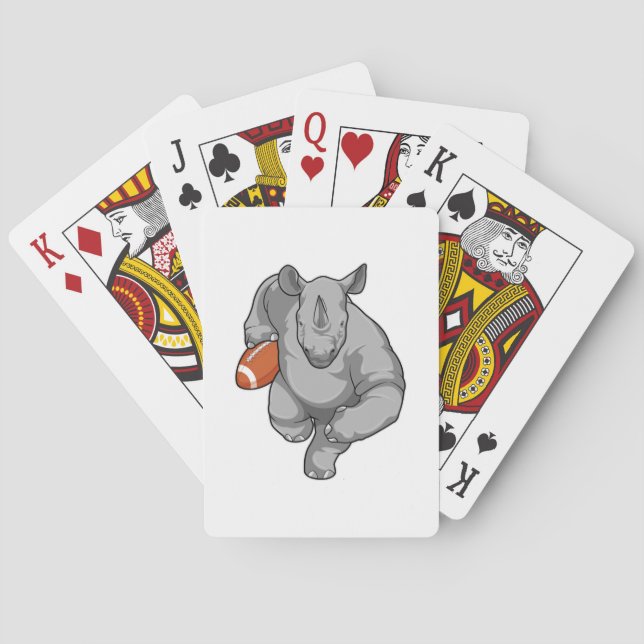 Rhino at Football Sports Poker Cards (Back)