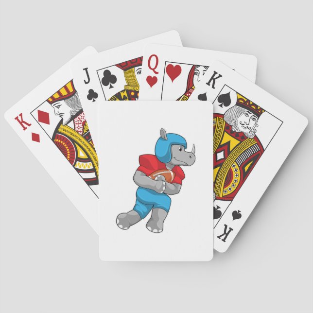 Rhino at Football Sports Poker Cards (Back)