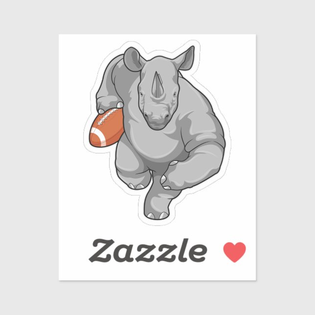 Rhino at Football Sports Sticker (Sheet)