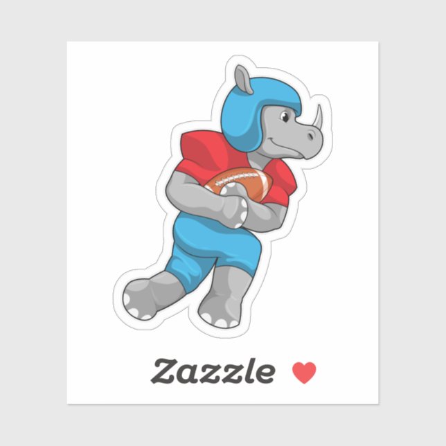 Rhino at Football Sports Sticker (Sheet)