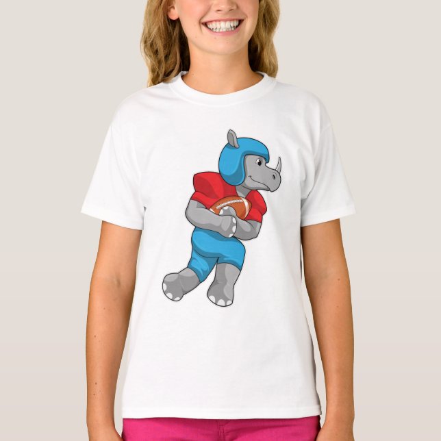Rhino at Football Sports T-Shirt (Front)