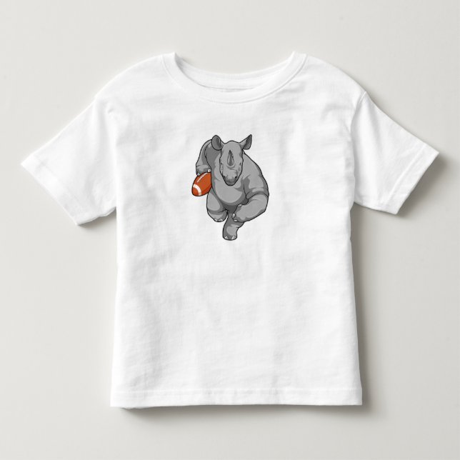 Rhino at Football Sports Toddler T-shirt (Front)