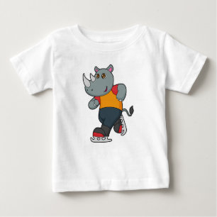 Rhino at Ice skating with Ice skates Baby T-Shirt