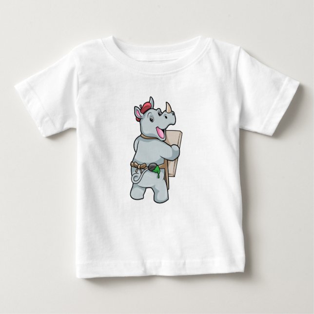Rhino at Painting with Colors Baby T-Shirt (Front)
