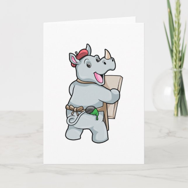 Rhino at Painting with Colors Card (Front)