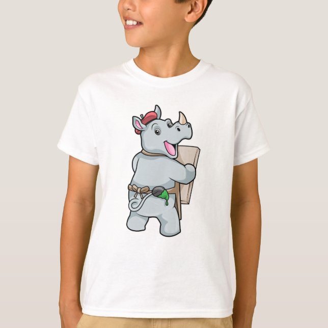 Rhino at Painting with Colors T-Shirt (Front)