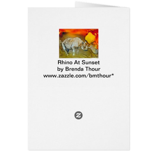 Rhino At Sunset (Back)