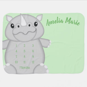 Rhino Baby Shower Safari Blanket
