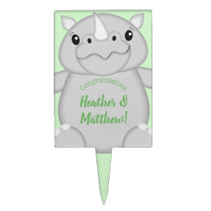 Rhino Baby Shower Safari Cake Topper