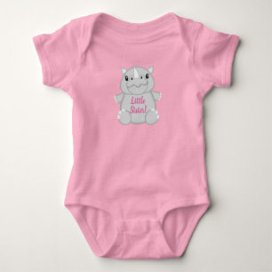 Rhino Baby Shower Safari Pink Girl Baby Bodysuit