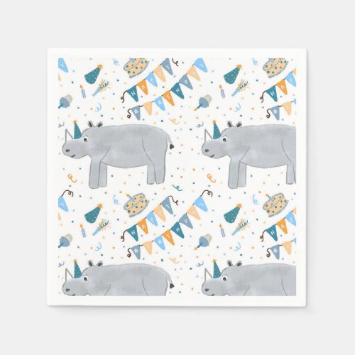 Rhino Birthday Cocktail Napkins