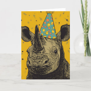 Rhino Birthday Party Greeting Card