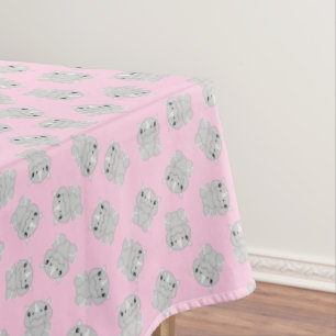 Rhino Birthday Party Pink Tablecloth