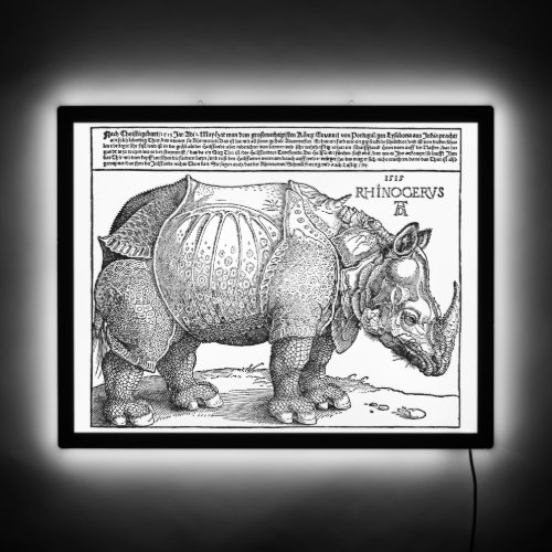 Rhino by Albrecht Durer Poster LED Sign