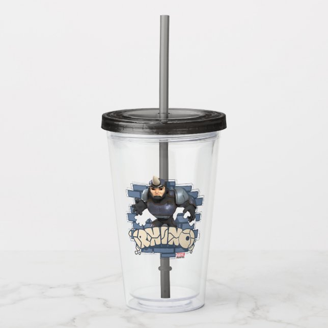 Rhino Character Badge Acrylic Tumbler (Front)