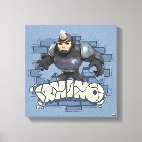 Rhino Character Badge Canvas Print