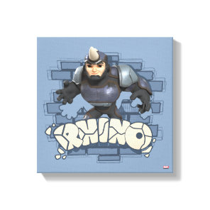 Rhino Character Badge Canvas Print