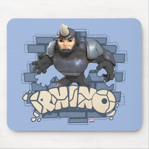 Rhino Character Badge Mouse Pad