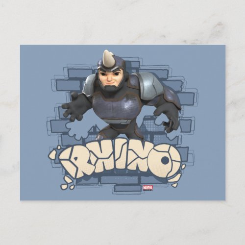 Rhino Character Badge Postcard