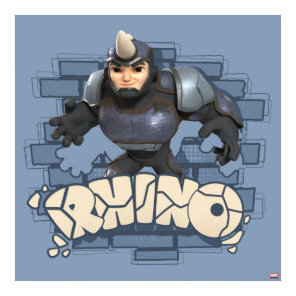 Rhino Character Badge Poster