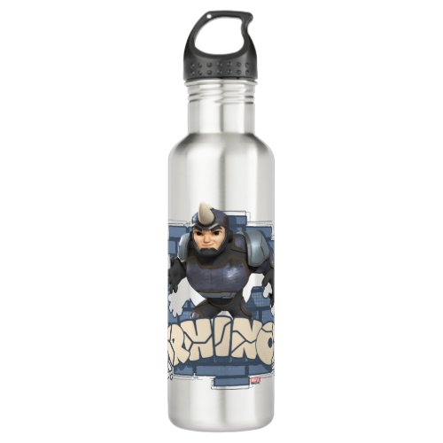 Rhino Character Badge Stainless Steel Water Bottle