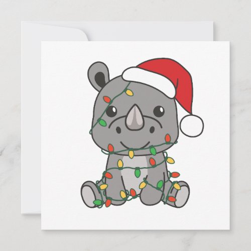 Rhino Christmas Winter Animals Rhinos Holiday Card