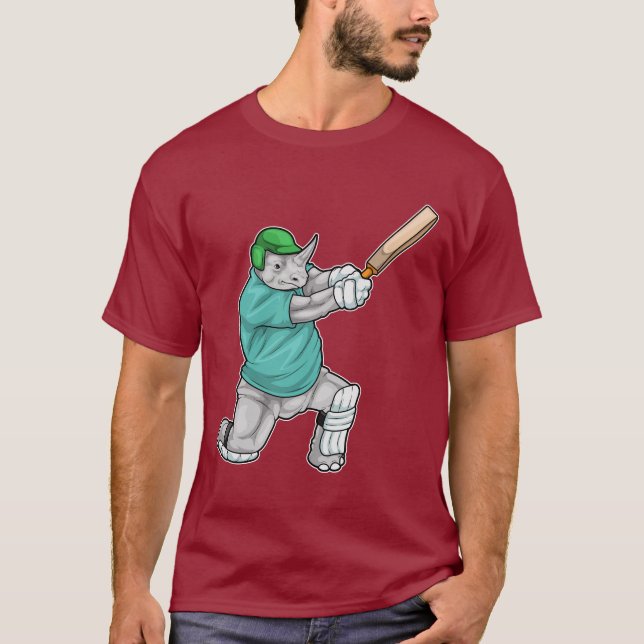 Rhino Cricket Cricket bat T-Shirt (Front)