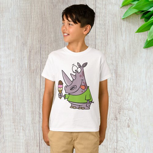 Rhino Eating Ice Cream T_Shirt