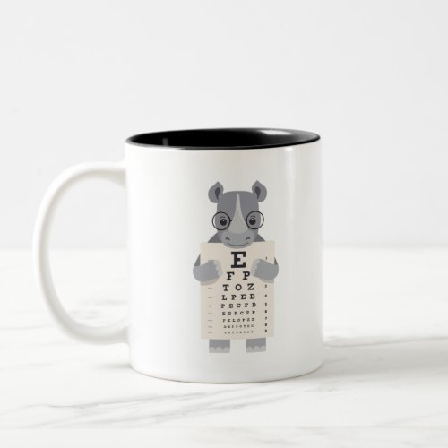 Rhino eye chart Two_Tone coffee mug