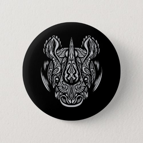 Rhino Face Ornamental design Button
