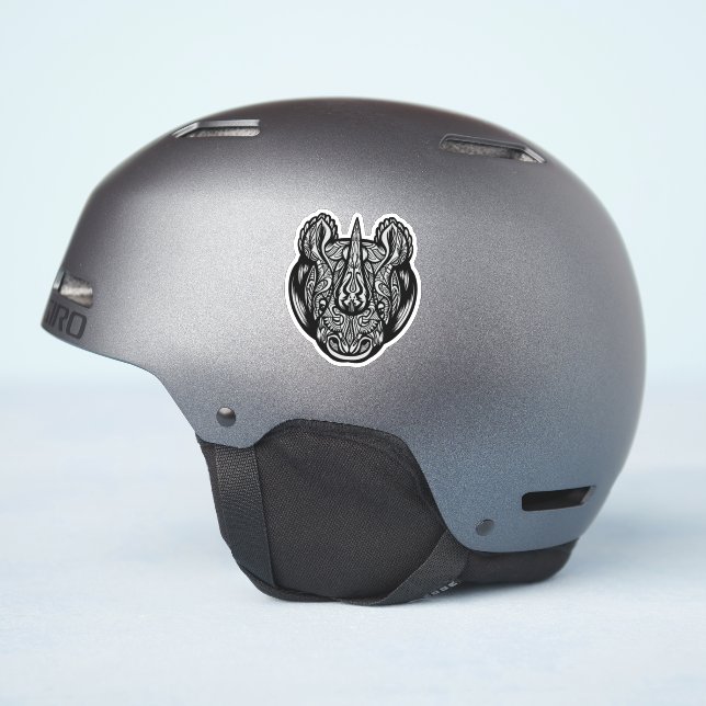 Rhino Face Ornamental design Sticker (Helmet Side)