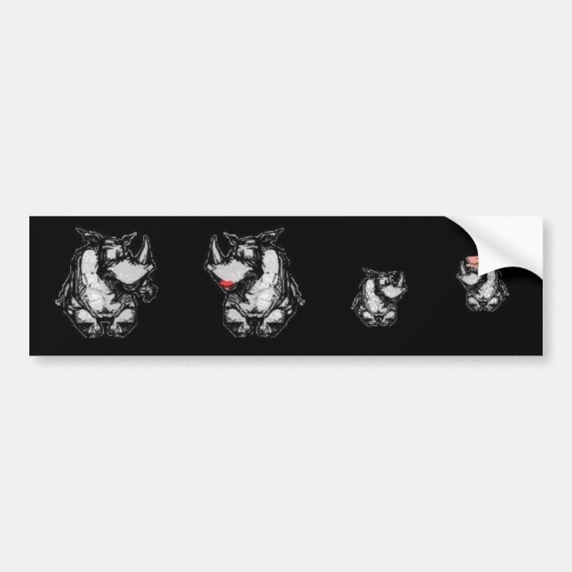 Rhino Family Bumper Sticker (Front)