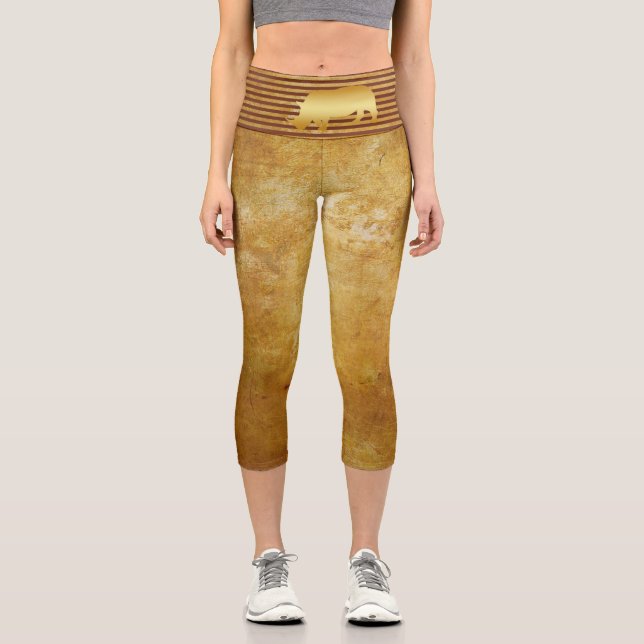Rhino Gold Capri Leggings (Front)
