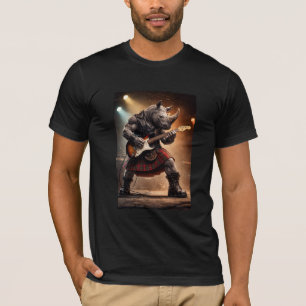 Rhino Guitarist in Kilt Rocking Out T-Shirt