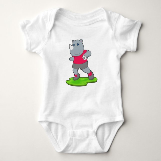 Rhino Handball player Handball Baby Bodysuit (Front)