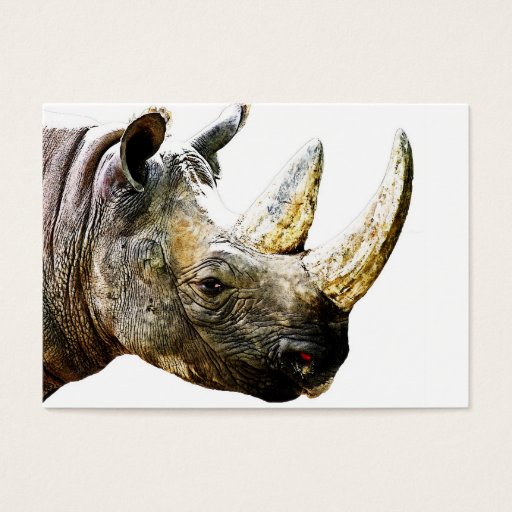 Customizable Rhino Head, White Background Business Card