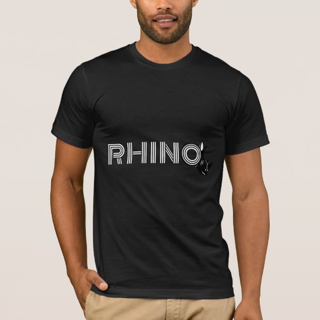 Rhino Letter Logo – O with Rhino Head Silhouette T-Shirt (Front)