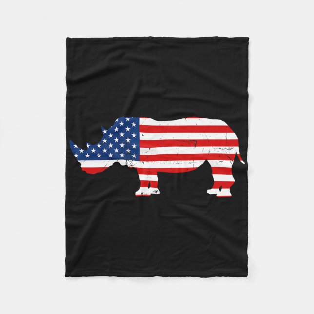 Rhino Lover Rhinoceros Horn Safari Wildlife Indepe Fleece Blanket (Front)