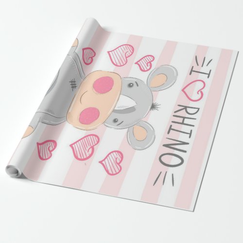 Rhino Lovers  Animal Lover  Gift Item Idea Wrapping Paper
