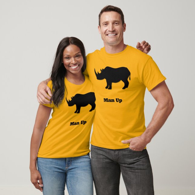 Rhino Man Up black T-Shirt (Unisex)
