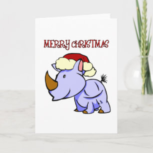 Rhino Merry Christmas Greeting Card