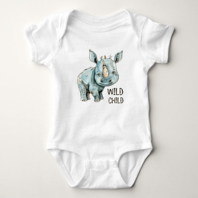 Rhino message baby bodysuit (Front)