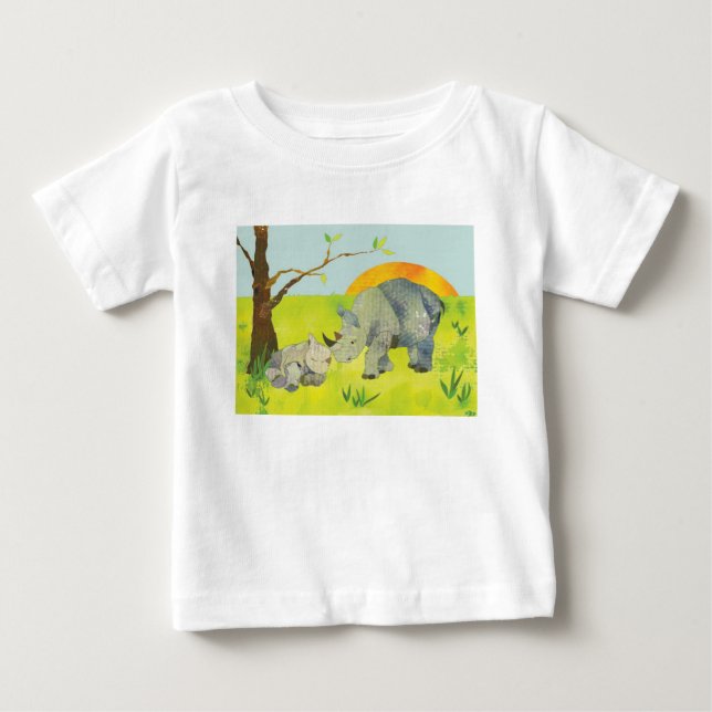 Rhino Mom & Baby T-Shirt (Front)