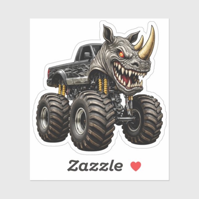 Rhino Monster Truck Beast  Sticker (Sheet)