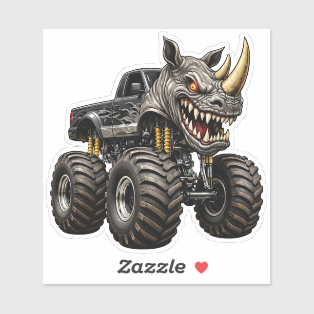 Rhino Monster Truck Beast  Sticker (Sheet)