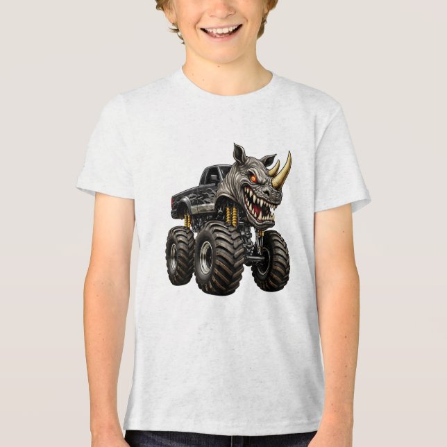 Rhino Monster Truck Beast Tri-Blend Shirt (Front)