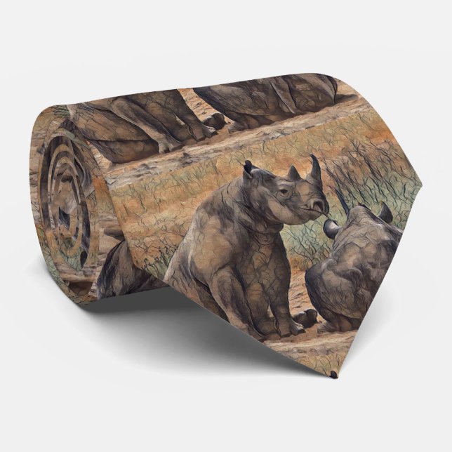 Rhino Oil Paint,  Neck Tie (Rolled)