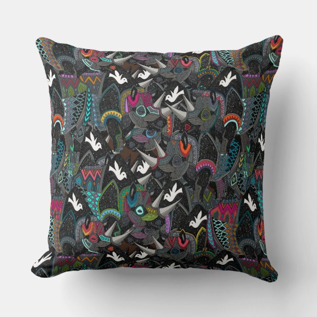 rhino party throw pillow (Front)